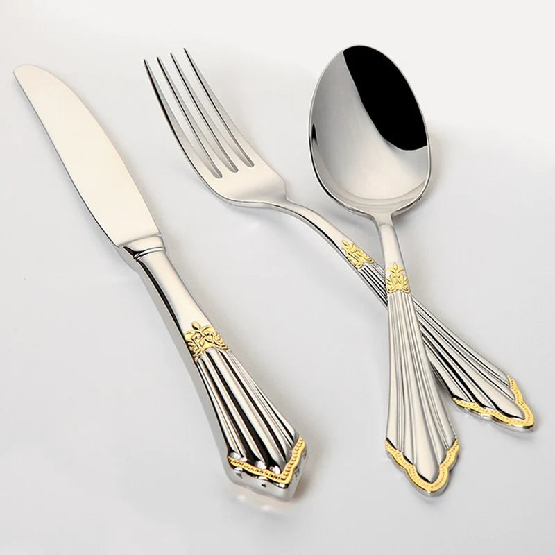 Gold and Silver Luxury Cutlery Set Royal