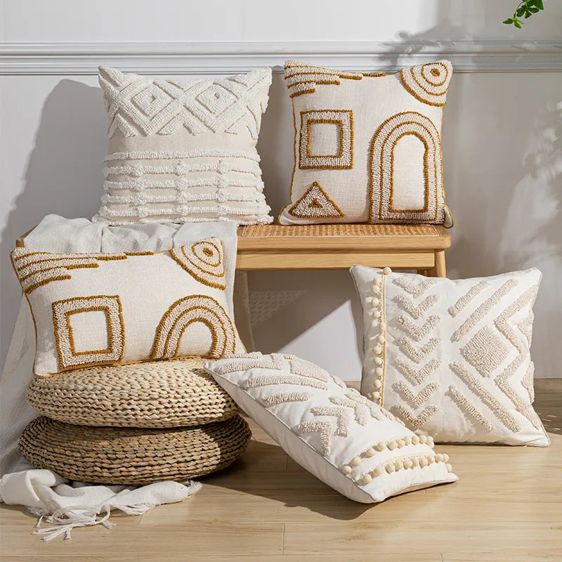 Velvet and Cotton Pillow Covers for a Boho Touch