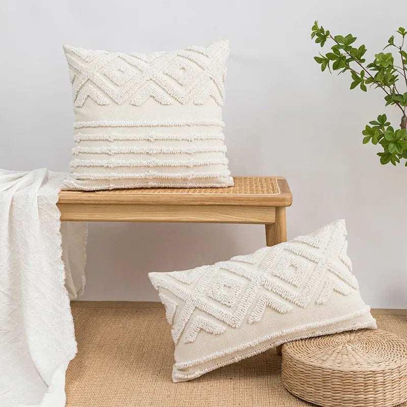 Luxury Embroidered Geometric Embroidery Cushion Cover