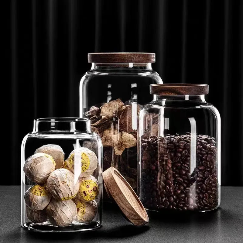 Glass Jar With Wooden Lid Lifestyle