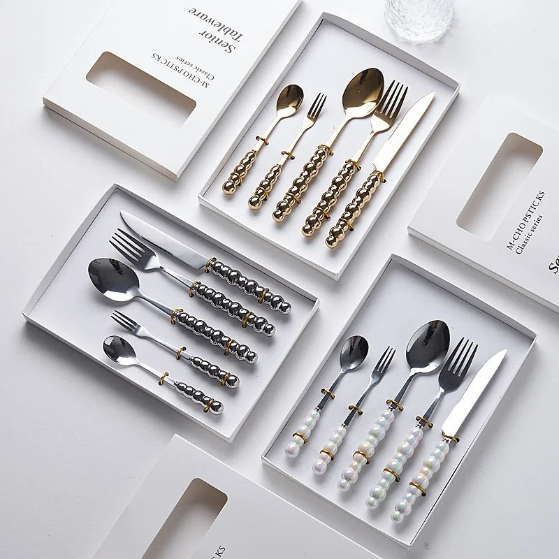 Opulent Gold and Silver Plated Cutlery Set