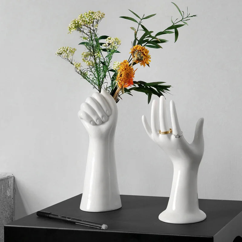 Creative Vase Nordic Gesture Hand Flowers